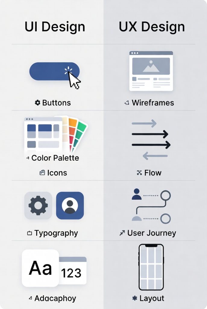 UI Design and UX Deign example.